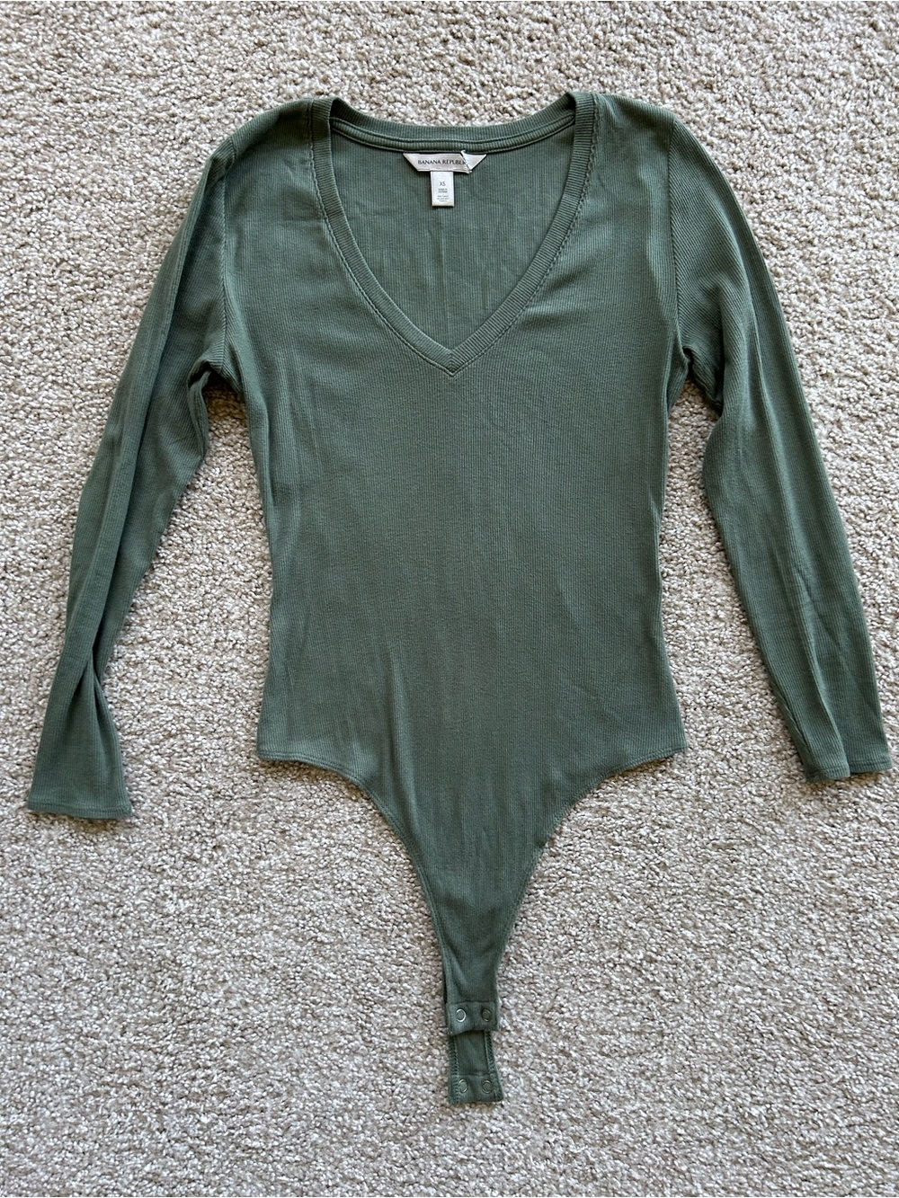 Banana Republic | Green Ribbed Bodysuit